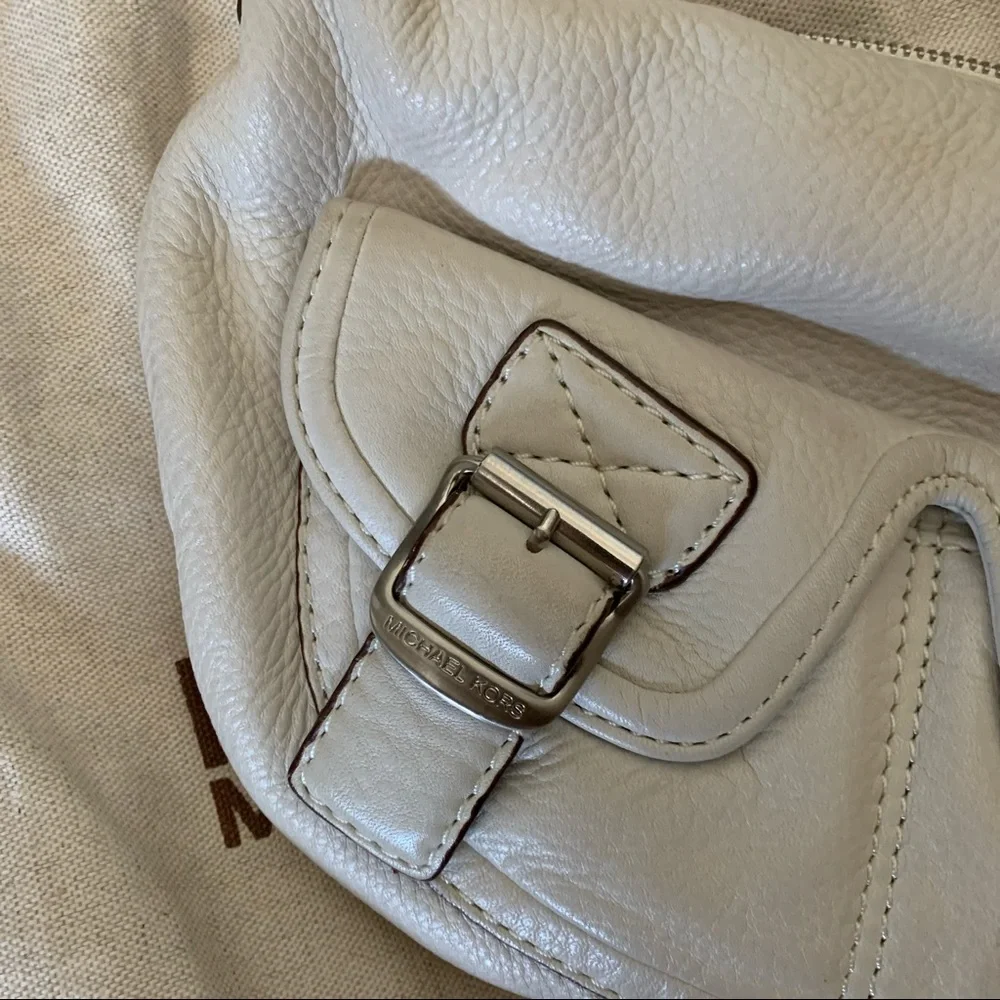 Michael Kors Y2K white leather hobo bag